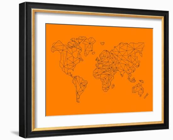 World Map Orange 2-NaxArt-Framed Art Print