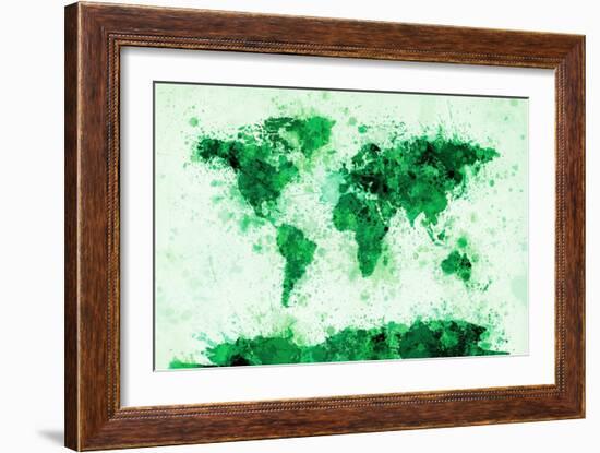 World Map Paint Splashes-Michael Tompsett-Framed Art Print