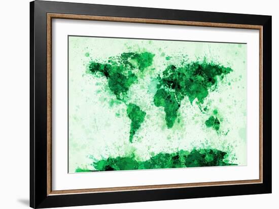 World Map Paint Splashes-Michael Tompsett-Framed Art Print