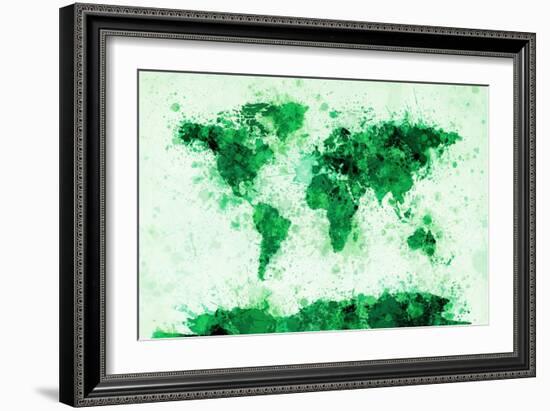 World Map Paint Splashes-Michael Tompsett-Framed Art Print