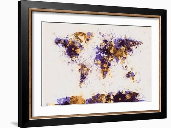 World Map Paint Splashes-Michael Tompsett-Framed Art Print