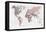 World Map Pink Green 2-Urban Epiphany-Framed Stretched Canvas
