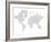 World Map Scribble 1-NaxArt-Framed Art Print