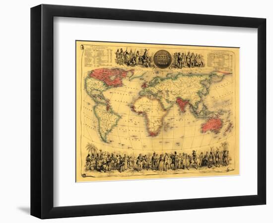 World Map Showing British Empire - Panoramic Map-Lantern Press-Framed Art Print