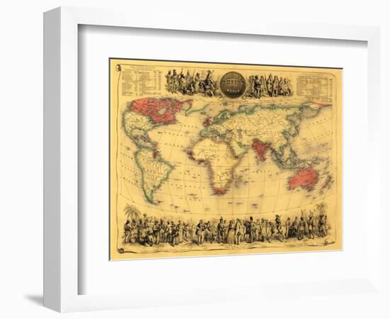 World Map Showing British Empire - Panoramic Map-Lantern Press-Framed Art Print
