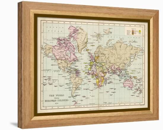 World Map Showing the European Colonies-F.s. Weller-Framed Premier Image Canvas