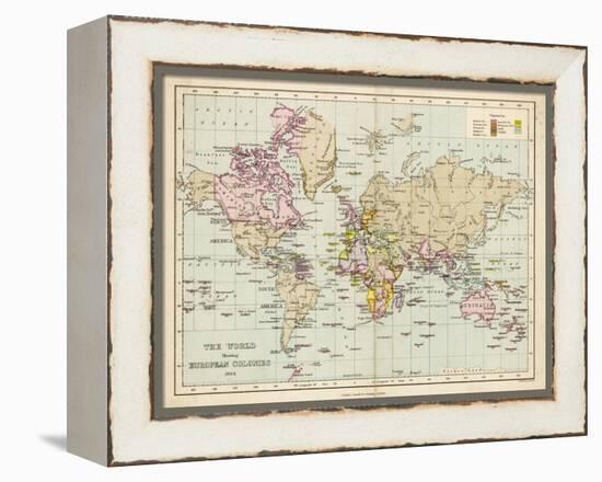 World Map Showing the European Colonies-F.s. Weller-Framed Premier Image Canvas