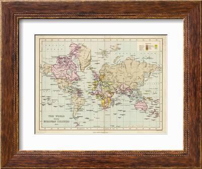 World Map Showing The European Colonies Photographic Print Fs Weller Art Com