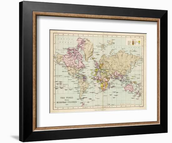 World Map Showing the European Colonies-F.s. Weller-Framed Photographic Print