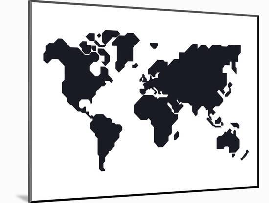 World Map Stylized-NaxArt-Mounted Art Print