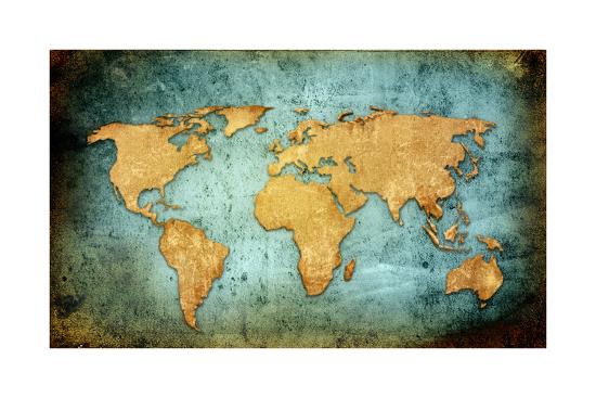 'World Map Textures And Backgrounds' Art Print - ilolab | Art.com