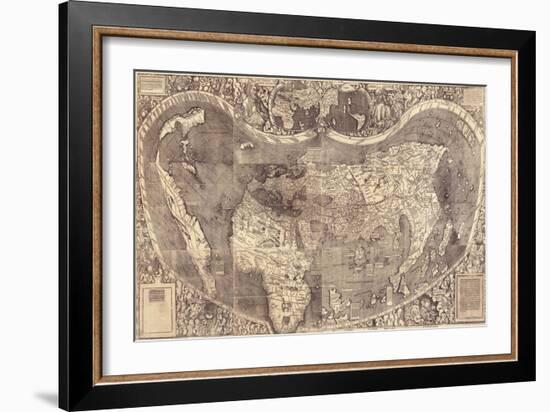 World Map Universalis Cosmographia, 1507-Martin Waldseemüller-Framed Giclee Print