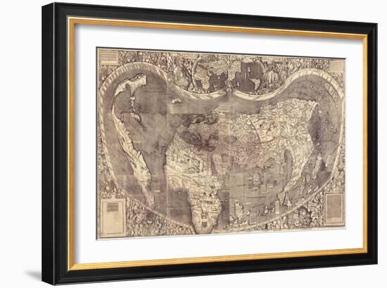 World Map Universalis Cosmographia, 1507-Martin Waldseemüller-Framed Giclee Print