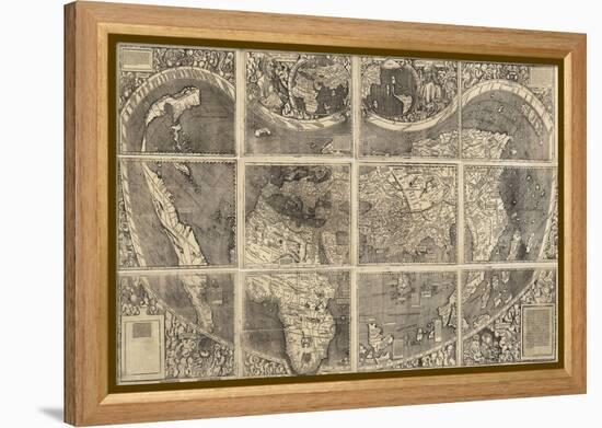 World Map Universalis Cosmographia, 1507-Martin Waldseemüller-Framed Premier Image Canvas