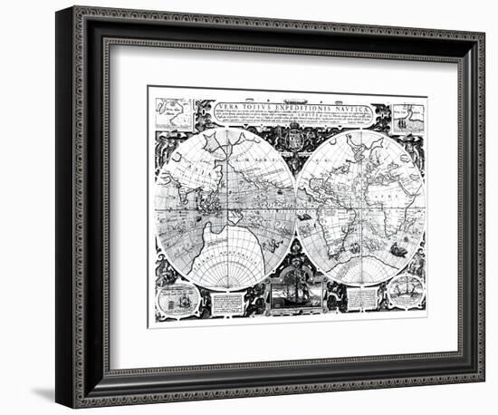 World Map; Vera Totius Expeditionis Nauticae-null-Framed Giclee Print