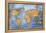 World Map Vintage Artwork-ilolab-Framed Stretched Canvas
