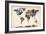 World Map Watercolor-Michael Tompsett-Framed Art Print