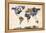 World Map Watercolor-Michael Tompsett-Framed Stretched Canvas