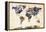 World Map Watercolor-Michael Tompsett-Framed Stretched Canvas