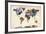 World Map Watercolor-Michael Tompsett-Framed Art Print