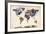 World Map Watercolor-Michael Tompsett-Framed Art Print