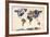 World Map Watercolor-Michael Tompsett-Framed Art Print