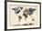 World Map Watercolor-Michael Tompsett-Framed Art Print