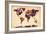 World Map Watercolor-Michael Tompsett-Framed Art Print