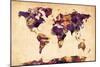 World Map Watercolor-Michael Tompsett-Mounted Art Print