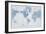 World Map White and Blue-Sue Schlabach-Framed Art Print