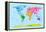 World Map with Big Text for Kids-Michael Tompsett-Framed Stretched Canvas