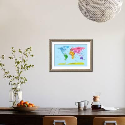 World Map With Big Text For Kids Art Print Michael Tompsett Art Com