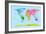 World Map with Big Text for Kids-Michael Tompsett-Framed Art Print