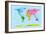 World Map with Big Text for Kids-Michael Tompsett-Framed Art Print