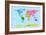 World Map with Big Text for Kids-Michael Tompsett-Framed Art Print