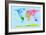 World Map with Big Text for Kids-Michael Tompsett-Framed Art Print