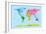 World Map with Big Text for Kids-Michael Tompsett-Framed Art Print