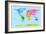 World Map with Big Text for Kids-Michael Tompsett-Framed Art Print