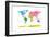 World Map with Big Text for Kids-Michael Tompsett-Framed Art Print