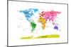 World Map with Big Text for Kids-Michael Tompsett-Mounted Art Print