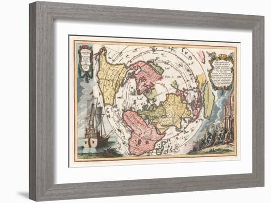 World Map with Magellan's Circumnavigation, 1702-1703-Heinrich Scherer-Framed Giclee Print