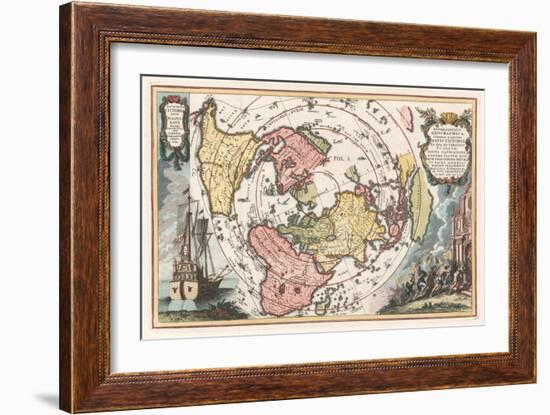 World Map with Magellan's Circumnavigation, 1702-1703-Heinrich Scherer-Framed Giclee Print