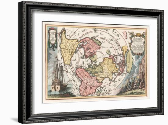 World Map with Magellan's Circumnavigation, 1702-1703-Heinrich Scherer-Framed Giclee Print