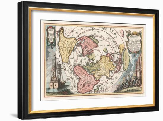 World Map with Magellan's Circumnavigation, 1702-1703-Heinrich Scherer-Framed Giclee Print