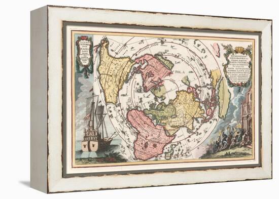 World Map with Magellan's Circumnavigation, 1702-1703-Heinrich Scherer-Framed Premier Image Canvas