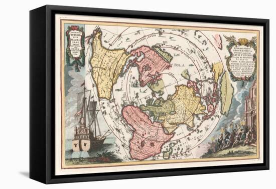 World Map with Magellan's Circumnavigation, 1702-1703-Heinrich Scherer-Framed Premier Image Canvas