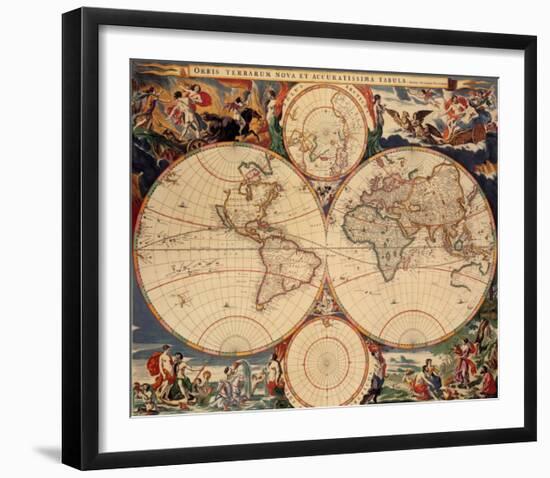 World Map-Nicholas Visscher-Framed Art Print