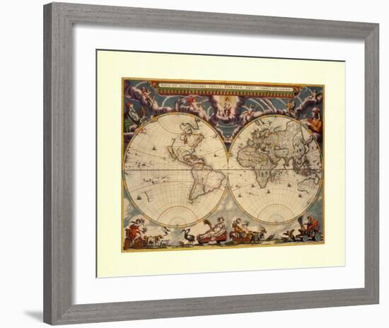 World Map-Joan Blaeu-Framed Art Print