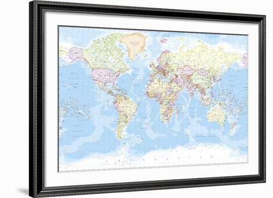 World Map-The Vintage Collection-Framed Giclee Print