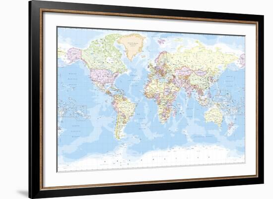 World Map-The Vintage Collection-Framed Giclee Print